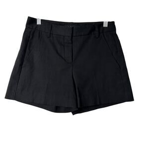 Theory Mini Shorts Women’s Size 2 Black Mid Rise Flat Front Pockets Cotton